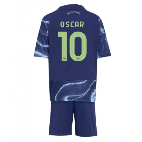 Stroje piłkarskie Ajax Oscar Gloukh #10 Koszulka Wyjazdowej dla dzieci 2025-26 Krótki Rękaw (+ szorty)